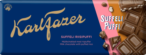 Karl Fazer Suffeli 米泡巧克力板 185g｜Karl Fazer Suffeli Riisipuffi suklaalevy 185g