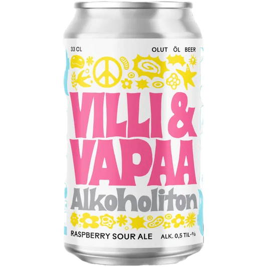 Fiskarsin Panimo Villi ja Vapaa Raspberry Sour Ale 0,5% 33cl tölkki｜Fiskarsin Panimo 野生免费覆盆子酸麦尔饮料 0.5% 33cl 罐装