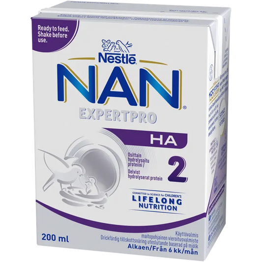 Nestlé Nan 200ml HA 2 käyttövalmis vieroitusvalmiste｜Nestlé NAN 200ml HA 2 即用婴儿配方奶粉