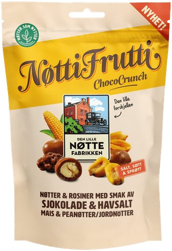 Den Lille Nøttefabrikken 坚果水果混合巧克力脆片 160 g｜Den Lille Nøttefabrikken Nøtti Frutti ChocoCrunch pähkinä-hedelmäsekoitus RA 160 g