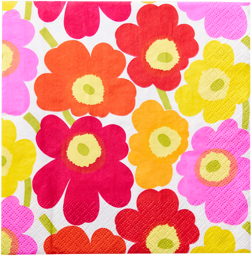 Marimekko Mini Unikko pinkkikeltainen lautasliina 20kpl/33cm