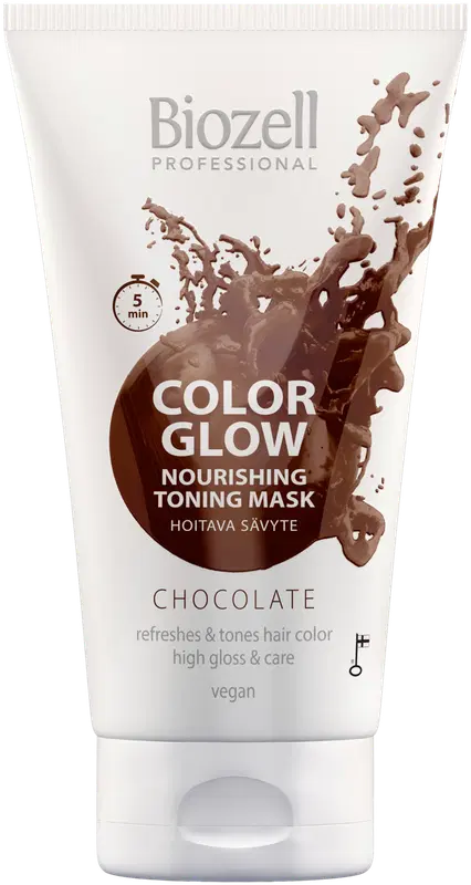 Biozell 色彩光泽护理染色面膜 巧克力色 150ml｜Biozell Color Glow Hoitava sävytenaamio Chocolate 150ml