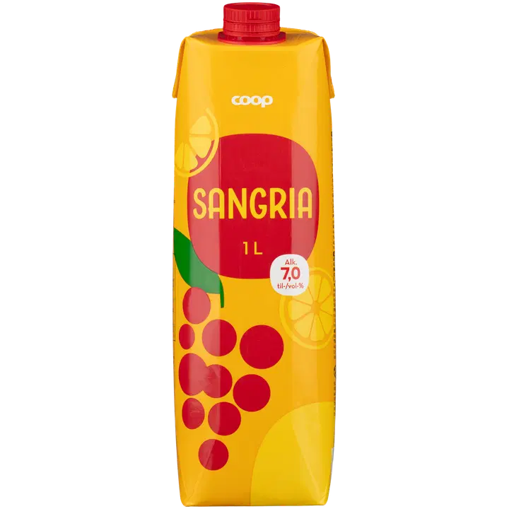Coop 桑格利亚汽饮料 7 vol% 1l｜Coop Sangria 7 til-% 1l
