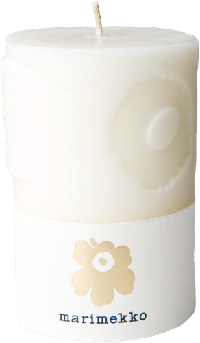 Marimekko 罂粟花自然白桌用蜡烛 1支/6.5x10厘米