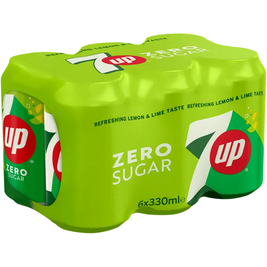 6 x 7UP Zero Sugar virvoitusjuoma 0,33 l｜7UP 6 x 7UP 零糖软饮料 0,33 l