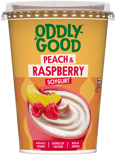 Oddlygood® Soygurt 400 g persikka-vadelma
