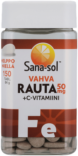 Sana-sol 高含量铁50毫克+维生素C膳食补充剂150片 84 g