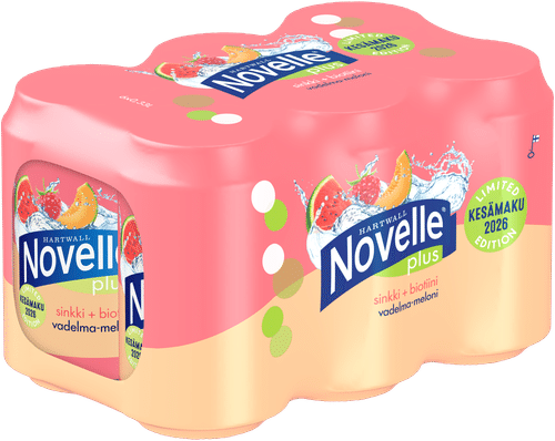 Hartwall Novelle Plus 6 x Hartwall Novelle Plus 限量版覆盆子甜瓜 0,33 l