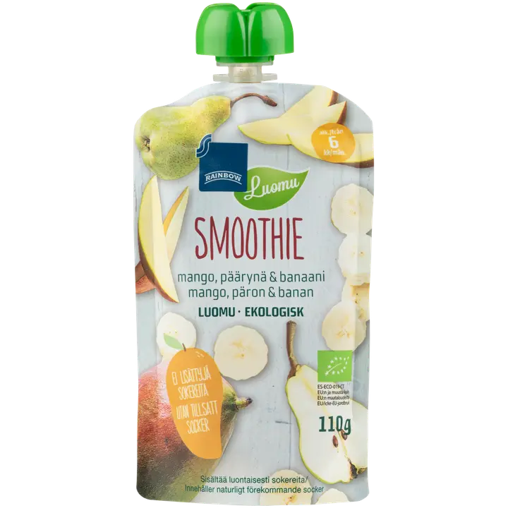 Rainbow smoothie mango, banaani & päärynä luomu 110 g 6 kk｜Rainbow 有机芒果、香蕉和梨冰沙 110 克 6 个月
