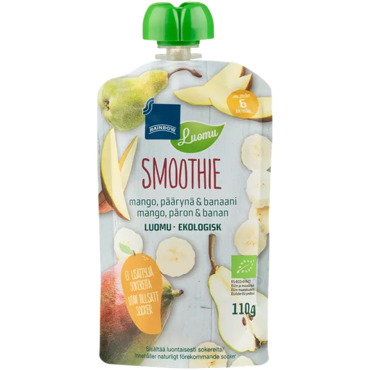 Rainbow smoothie mango, banaani & päärynä luomu 110 g 6 kk｜Rainbow 有机芒果、香蕉和梨冰沙 110 克 6 个月