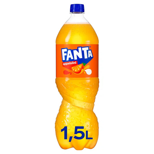 Fanta Appelsiini virvoitusjuoma muovipullo 1,5 L｜Fanta 橙色软饮料塑料瓶 1,5 L