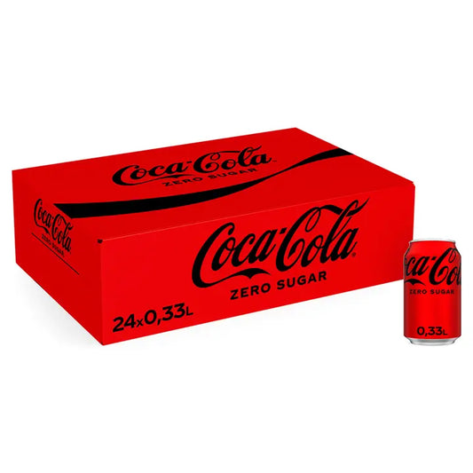 24-pack Coca-Cola Zero Sugar virvoitusjuoma tölkki 0,33 L｜Coca-Cola 24 罐装可口可乐零糖软饮料罐 0,33 L