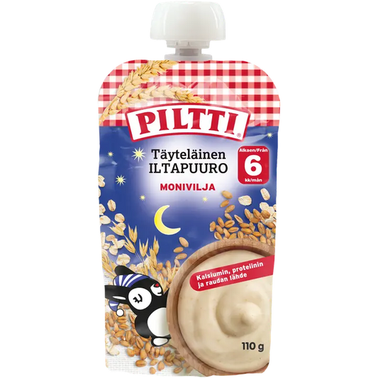 Piltti 110g Täyteläinen iltapuuro Monivilja 6kk｜Piltti 110g 晚间杂粮粥 6 个月