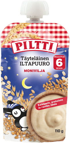 Piltti 110g 浓郁晚餐粥 多谷物 6个月｜Piltti 110g Täyteläinen iltapuuro Monivilja 6kk