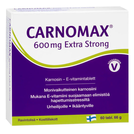 Carnomax 600 特强 - 肌肽维生素E片 60片｜Carnomax 600 Extra Strong - Karnosiini-E-vitamiinitabletti 60 tabl.