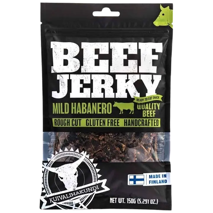 Kuivalihakundi Beef Jerky Mild Habanero 150g-Kuivalihakundi 温和哈瓦那牛肉干 150g