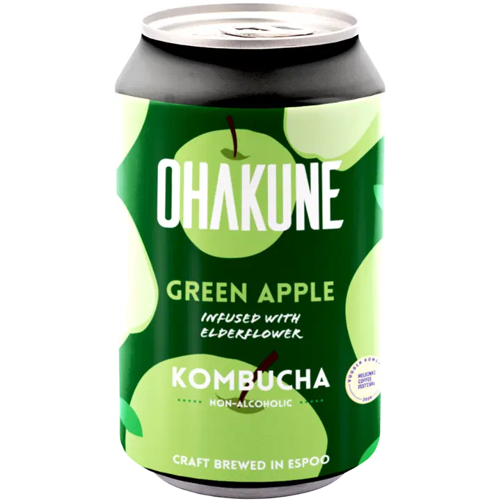 Ohakune 康普茶青苹果茶饮料， 330ml｜Ohakune Kombucha Green Apple teejuoma, 330ml