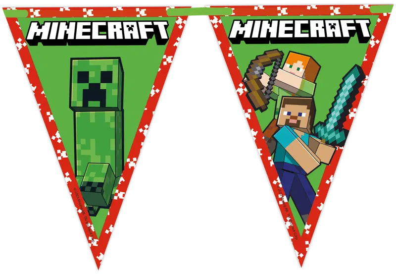 Decorata Party Minecraft FSC 纸质三角旗横幅｜Decorata Party Minecraft FSC Paper Triangle Flag Banner