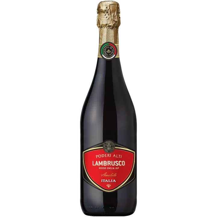 PODERI ALTI Lambrusco dell'Emilia IGT Rosso Amabile 7,5 til-% 0,75 l pullo｜PODERI ALTI Lambrusco dell'Emilia IGT Rosso Amabile 7.5 vol% 0.75 升瓶