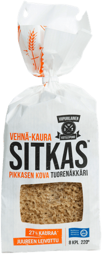 Viipurilainen 220g Sitkas Vehnä-kaura tuorenäkkäri 8kpl