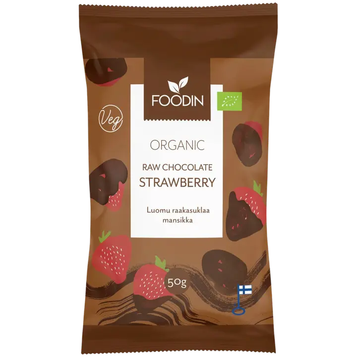 Foodin Raakasuklaamansikka luomu 50g-Foodin 生巧克力草莓有机 50g