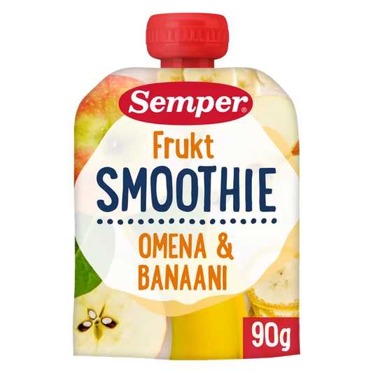 Semper Smoothie Frukt omena banaani 6kk hedelmäsose 90g｜Semper Smoothie Frukt 苹果香蕉 6 个月水果泥 90g