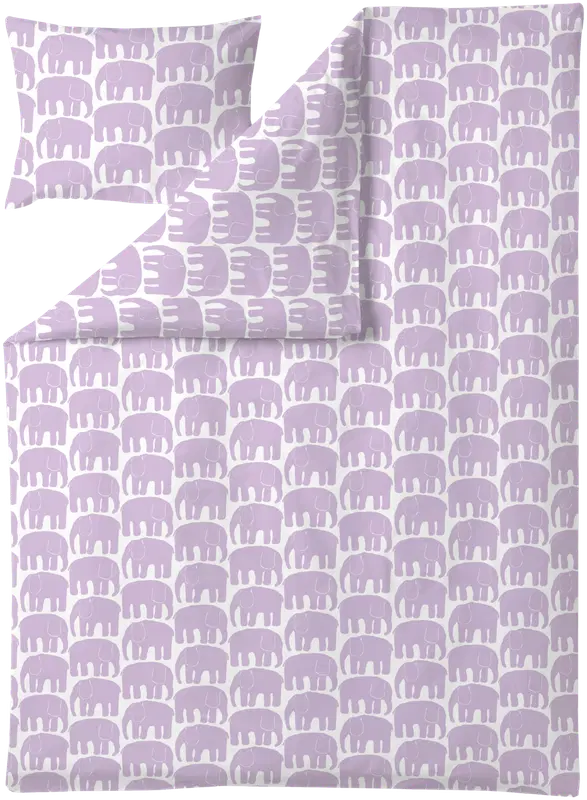 Finlayson 大象 被套套装 150X210+50X60 浅紫色｜Finlayson pussilakanasetti Elefantti 150X210+50X60 vaalea lila