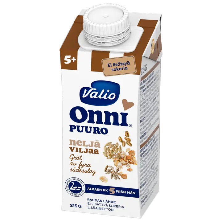 Valio Onni® neljän viljan puuro 215 g UHT (alk 5 kk)｜Onni Valio Onni® 四谷物粥 215 g UHT（5 个月起）