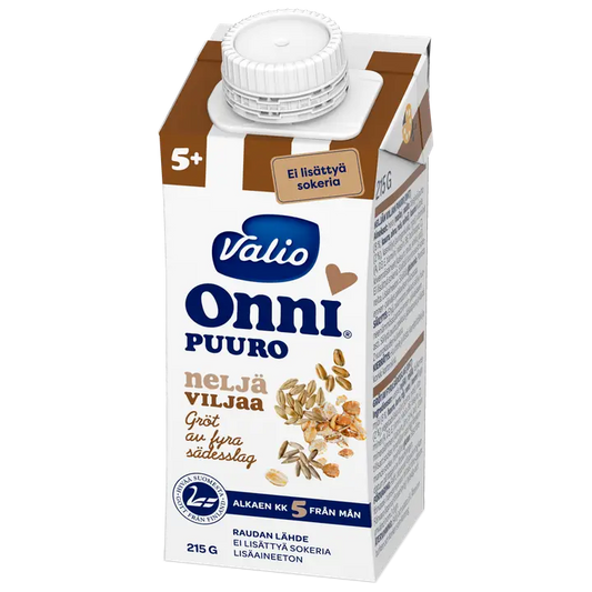 Valio Onni® neljän viljan puuro 215 g UHT (alk 5 kk)｜Onni Valio Onni® 四谷物粥 215 g UHT（5 个月起）