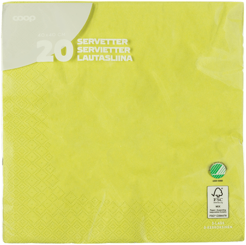 Coop lautasliina lime 40x40cm 20kpl