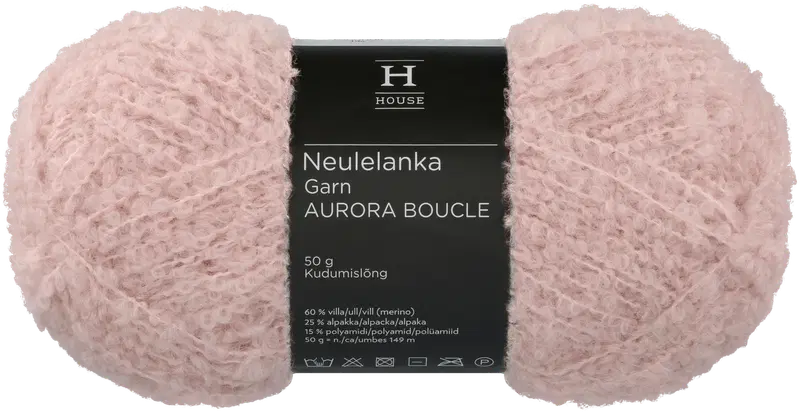 House Aurora圈圈纱线 50克 柔粉 13422｜House lanka Aurora boucle 50 g powder pink 13422