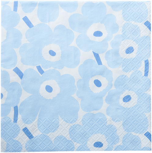 Marimekko Mini Unikko 浅蓝餐巾纸 20张/24厘米｜Marimekko Mini Unikko vaaleansininen lautasliina 20kpl/24cm