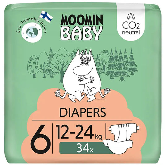 Moomin Baby Diapers teippivaippa 6 - 34 kpl 12-24 kg｜Moomin Baby 尿布 胶带尿布 6 - 34 片 12-24 公斤
