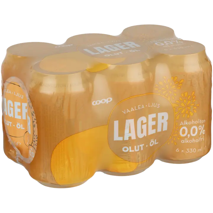 Coop alkoholiton lager 0,0% olut 6x0,33l tlk｜Coop 0度饮料 0.0% 饮料 6x0.33l tlk