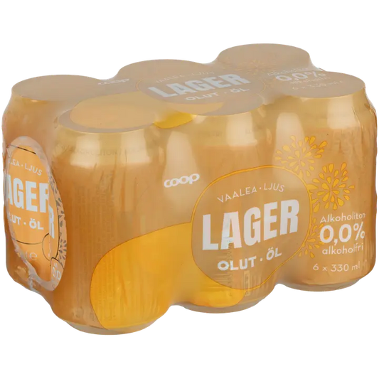 Coop alkoholiton lager 0,0% olut 6x0,33l tlk｜Coop 0度饮料 0.0% 饮料 6x0.33l tlk
