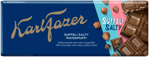 Karl Fazer Salty Suffeli Puffi suklaalevy 160g