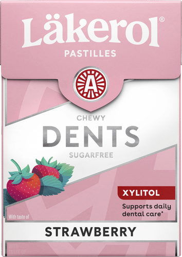 Läkerol Dents 草莓木糖醇含片 85g｜Läkerol Dents Strawberry ksylitolipastilli 85g