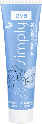 Eva Simply 滋养足霜，含棉籽油和乳木果油 100 ml｜Eva Simply Hoitava jalkavoide, sisältää puuvillaa ja sheavoita 100 ml