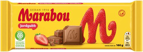 Marabou 草莓巧克力板 160g｜Marabou Jordgubb suklaalevy 160g