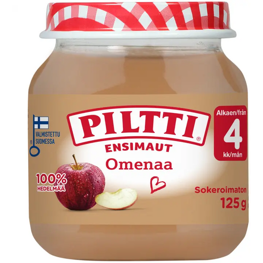 Piltti Ensimaut 125g Omenaa hedelmäsose 4kk｜Piltti 第一口味 125 克苹果果泥 4 个月