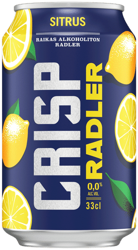 Crisp 柑橘拉格无醇麦芽饮料0%罐装 0,33L｜Crisp Radler Sitrus alkoholiton olut 0% tölkki 0,33L