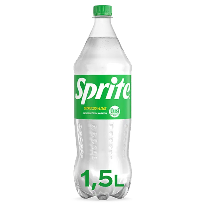 Sprite Sitruuna-Limetti virvoitusjuoma muovipullo 1,5 L｜Sprite 柠檬酸橙软饮料塑料瓶 1,5 L