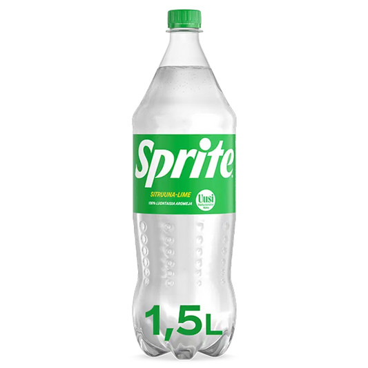 Sprite Sitruuna-Limetti virvoitusjuoma muovipullo 1,5 L｜Sprite 柠檬酸橙软饮料塑料瓶 1,5 L