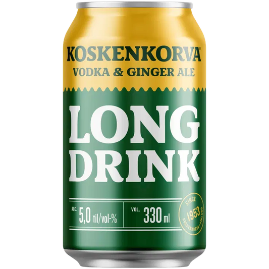 Koskenkorva Long Drink Vodka Ginger Ale 5% 33cl CAN｜Koskenkorva 长饮伏特加姜汁汽水 5% 33cl 罐装