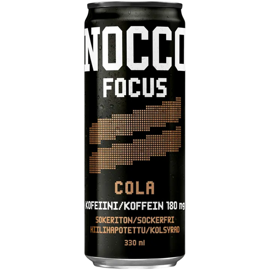 NOCCO FOCUS Cola hiilihapotettu energiajuoma 330ml｜Nocco FOCUS可乐碳酸能量饮料 330ml
