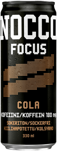 Nocco FOCUS 可乐味含气能量饮料 330ml｜NOCCO FOCUS Cola hiilihapotettu energiajuoma 330ml