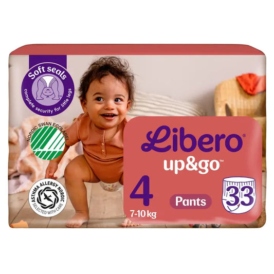 LIBERO Up&Go housuvaippa koko 4, 33 kpl, 7-10kg｜Libero Up&Go 裤式尿布尺寸 4，33 片，7-10 公斤