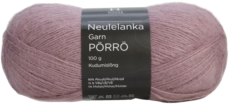 House 马海毛-羊毛-腈纶线 Pörrö 100克 复古玫瑰1429｜House lanka mohair-villa-akryyli Pörrö 100 g Old Rose 1429