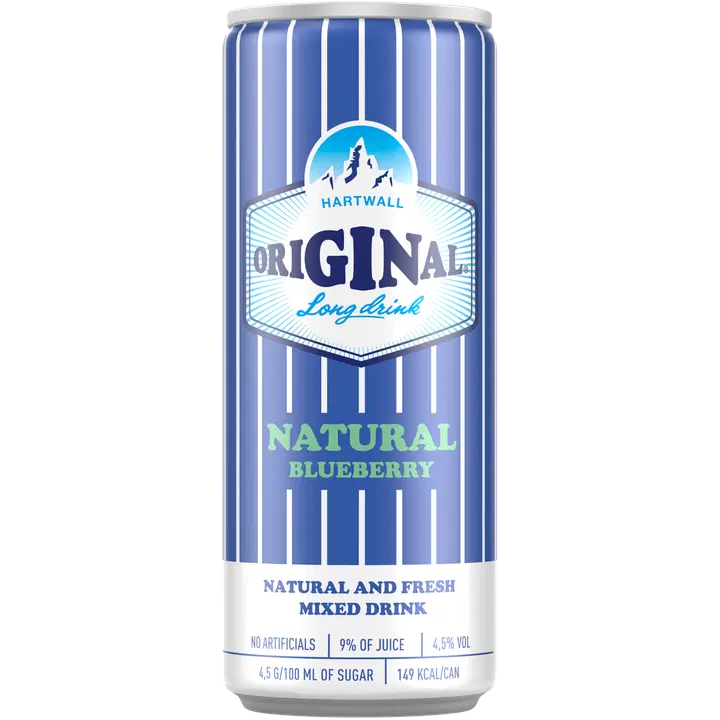 Hartwall Original Long Drink Natural Blueberry 4,5% 0,33 l｜Hartwall Original Long Drink 天然蓝莓 4.5% 0,33 l