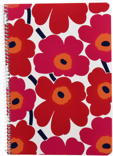 Marimekko Karto Marimekko螺旋笔记本A5/40 Unikko红色｜Karto Marimekko kierrevihko A5/40 Unikko Punainen